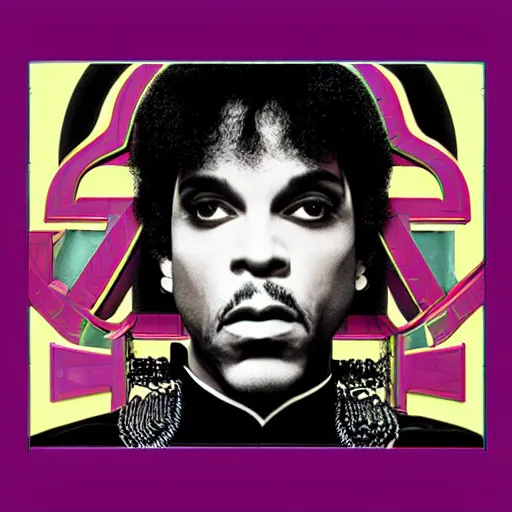 Image similar to the cover artwork for Prince’s Sign O’ The Times album. Really detailed.