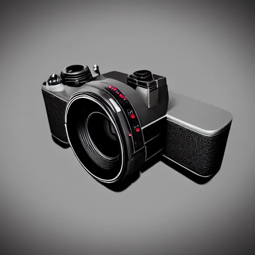 Image similar to a darth vader mirrorless camera, 3 d render