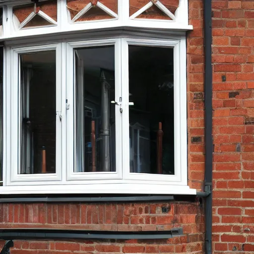 Image similar to many builders inspecting and discussing sash window