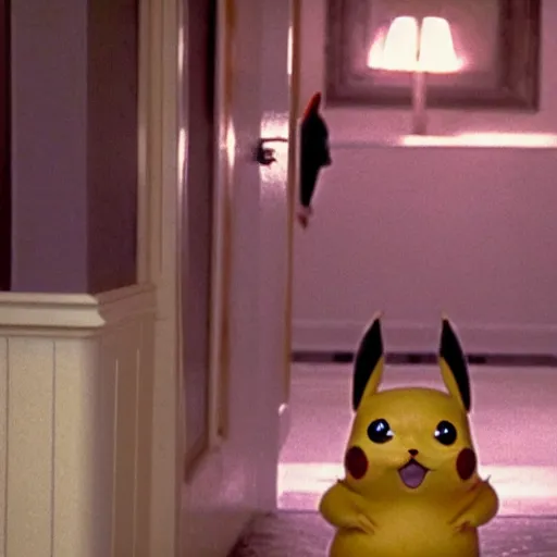 Image similar to pikachu in a scene from the shining