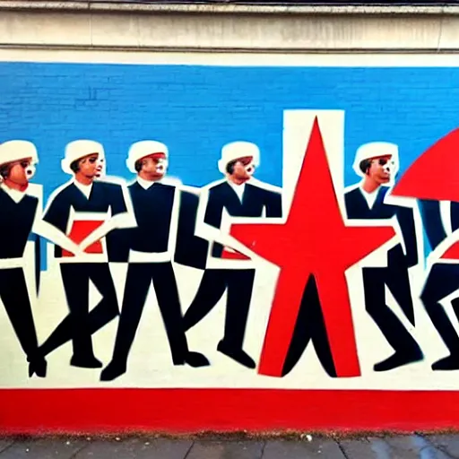 Prompt: a socialist realist mural that just says daily!!!!!!!!