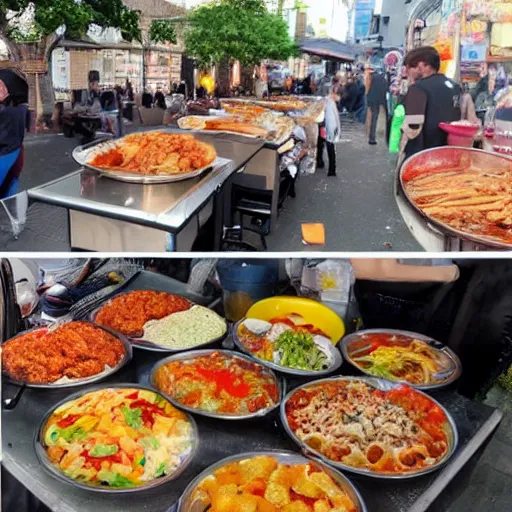 Image similar to street food from another dimension