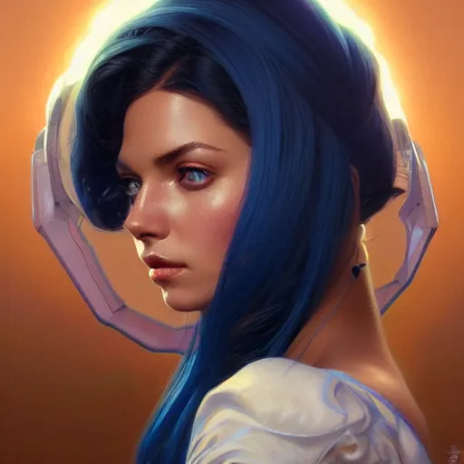 Prompt: Portrait of very very very very very very beautiful Latina woman, spacesuit, blue eyes, intricate, elegant, highly detailed, digital painting, artstation, concept art, smooth, sharp focus, illustration, art by artgerm and greg rutkowski and alphonse mucha