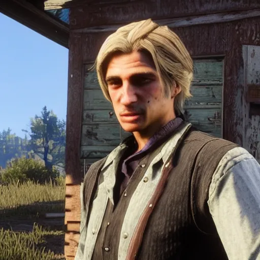 Image similar to xQc in red dead redemption 2