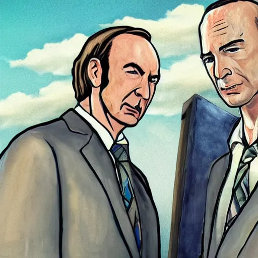 Image similar to Badly drawn better call saul fan art