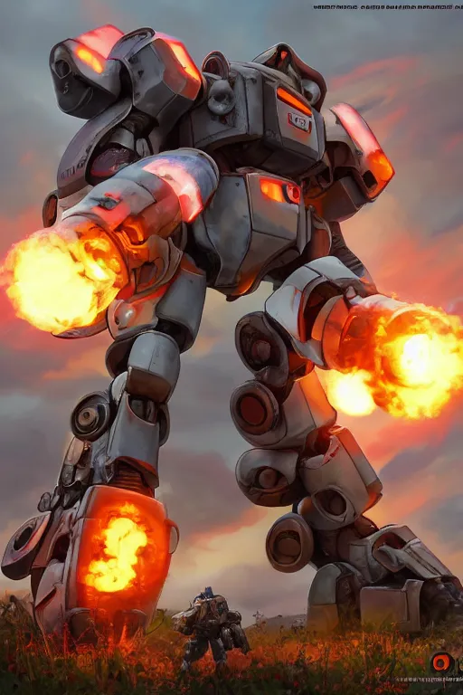 Image similar to mechwarrior 5 : mercenaries mech megaman transformer robot boss tank engine game octane render, 4 k, hd 2 0 2 2 3 d cgi rtx hdr style chrome reflexion glow fanart jesper ejsing, by rhads, makoto shinkai borderlands and by feng zhu rossdraws artstation by digital cinematic pixar and disney unreal zbrush central hardmesh