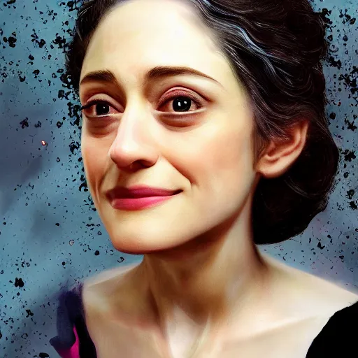 Prompt: Grand Mother Emmy Rossum, realistic, photo studio, HDR, 8k, trending on artstation