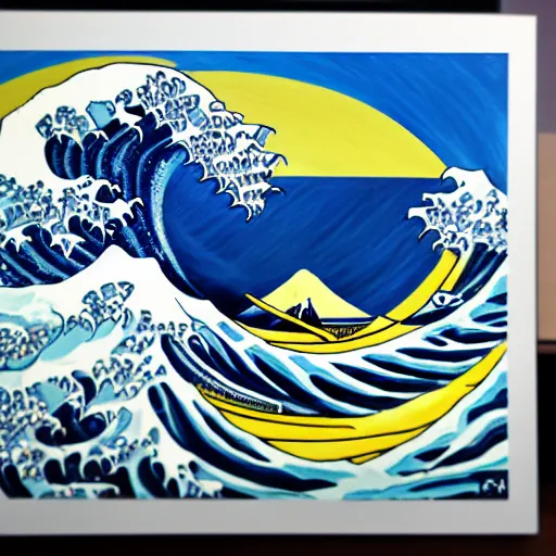 Image similar to the great wave painting filled with pokemon