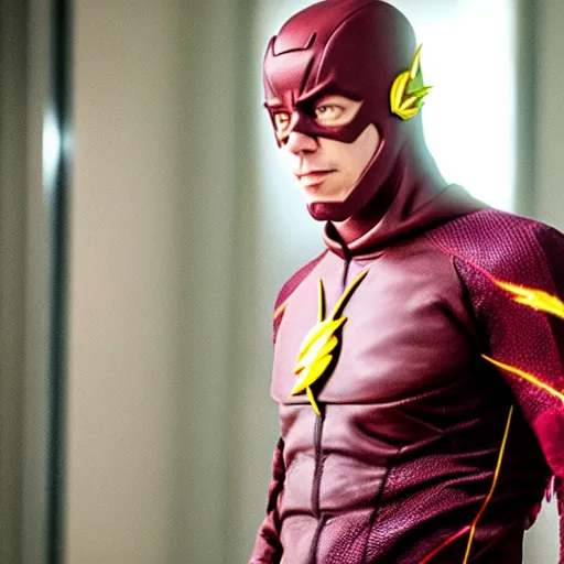 Image similar to jeffrey epstein as the flash, 8 k