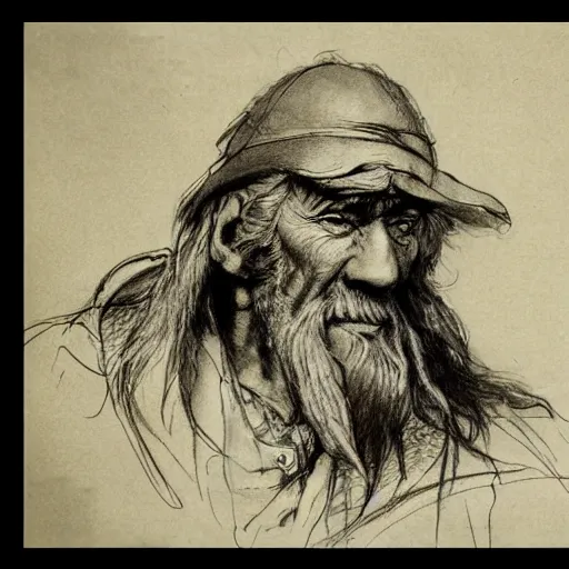 Image similar to a sketch by Jean-Baptiste Monge of an old man in the style of by Jean-Baptiste Monge that looks like its by Jean-Baptiste Monge and refencing Jean-Baptiste Monge