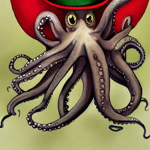 Prompt: octopus with a sombrero, photorealistic