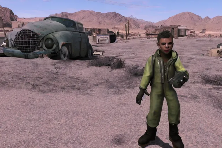 Image similar to benny from fallout : nw in mojave desert,