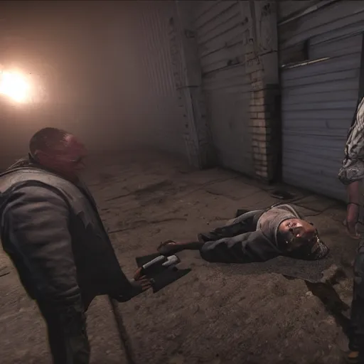 Image similar to obama as a dead body in escape from tarkov, gameplay screenshot, ingame