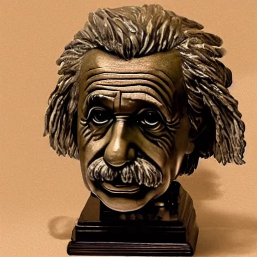 Image similar to Albert Einstein bust made of cogs