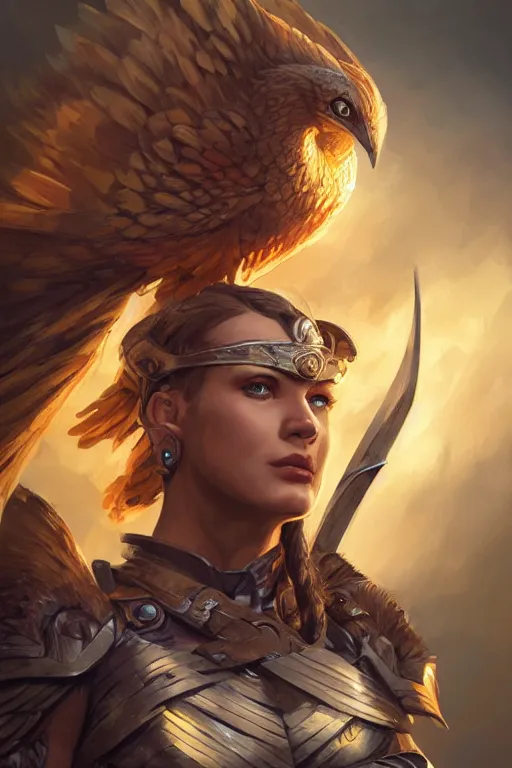 Image similar to amazon valkyrie athena, d & d, fantasy, portrait, highly detailed, headshot, digital painting, trending on artstation, concept art, sharp focus, illustration, art by artgerm and greg rutkowski and magali villeneuve