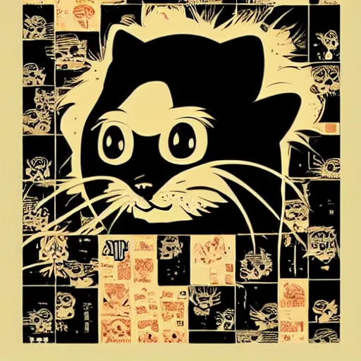 Image similar to delirium anime cat face portrait by petros afshar, tom whalen, laurie greasley, by greg rutkowski