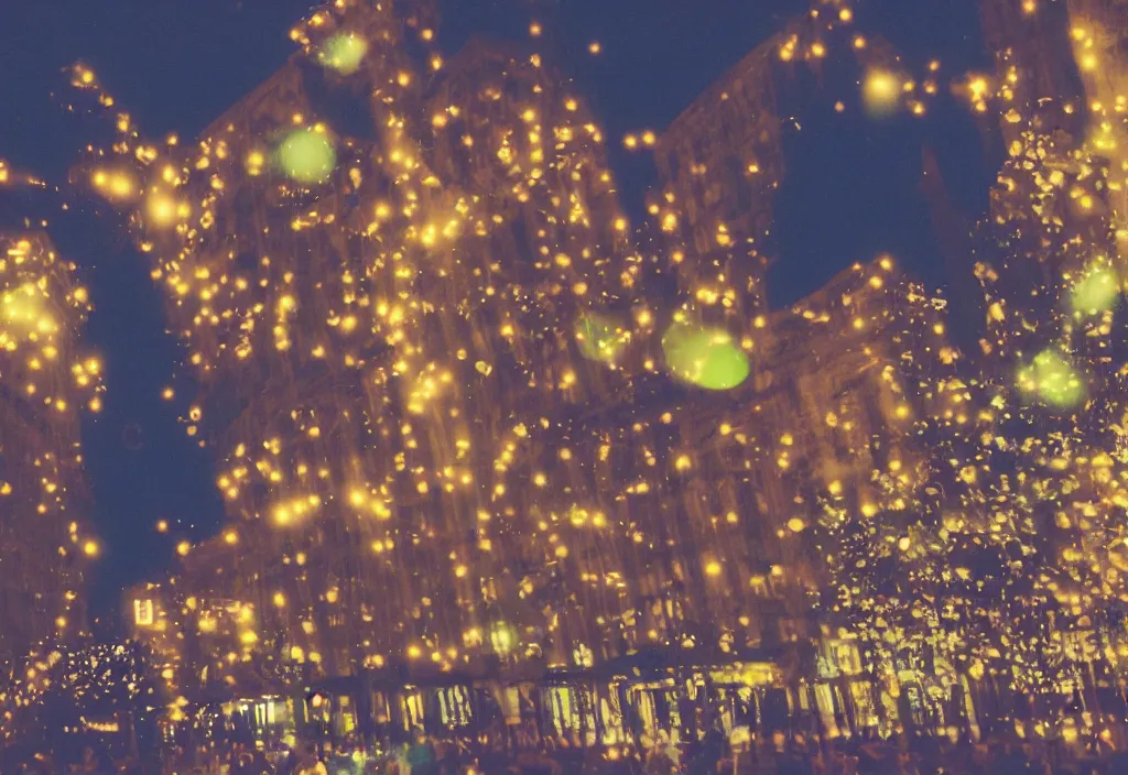 3 d popping out of curved screen, town square, Stable Diffusion