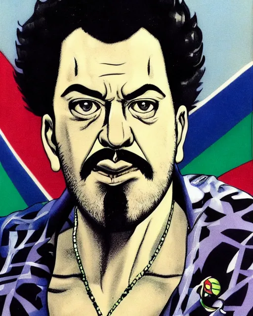 Image similar to Luiz Inacio Lula da Silva portrait by Hirohiko Araki, Araki style, JJBA, anime