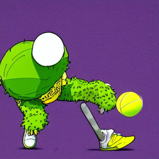 Prompt: a tennis ball monster the style of akira toriyama