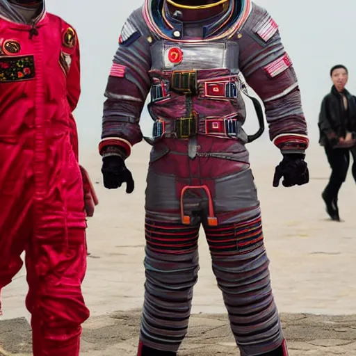 Image similar to traditional chinese space suit, the wandering earth, science fiction