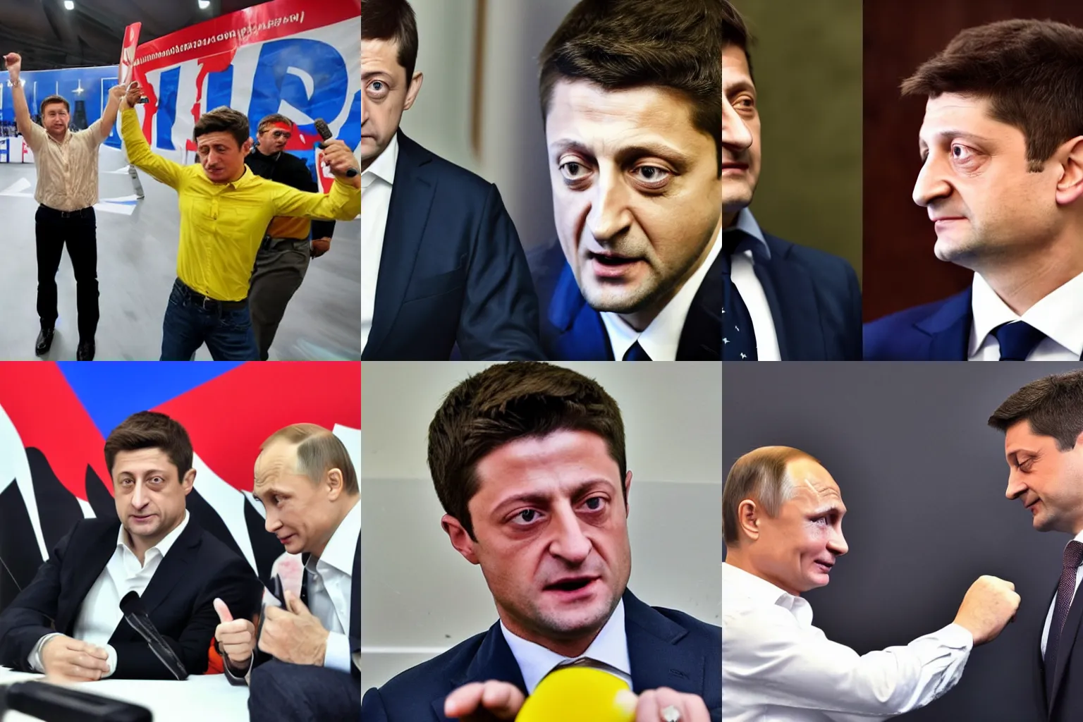 Prompt: Zelensky fights Putin