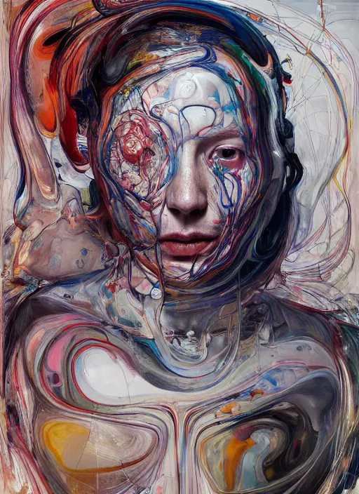 Prompt: it is only with the heart that one can see rightly ; what is essential is invisible to the eye. full body, by jenny saville, scifi, neo - gothic, intricate, rich deep colors. part by james jean, part by adrian ghenie and gerhard richter.