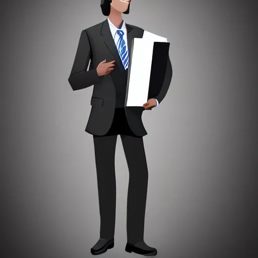 Image similar to Badger, clipboard, business suit, digital art