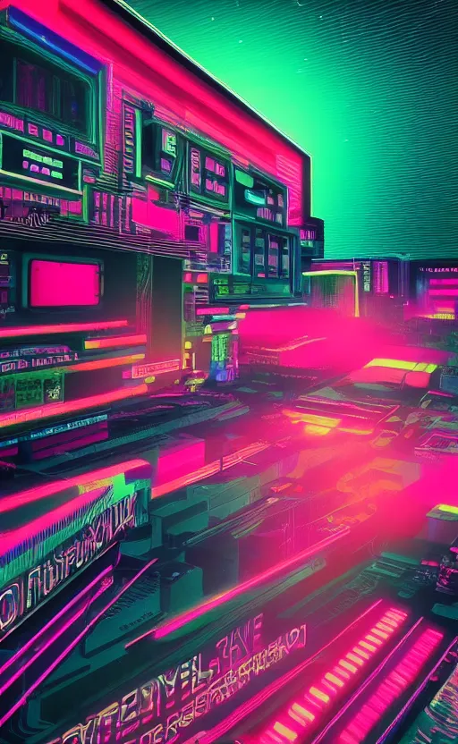 Image similar to synthwave, vaporwave, aesthetic, cyberpunk, 80s, 1984, VHS video filter, futurepunk, realistic, photorealistic, 8K, HDR, high quality, high resolution, lossless quality