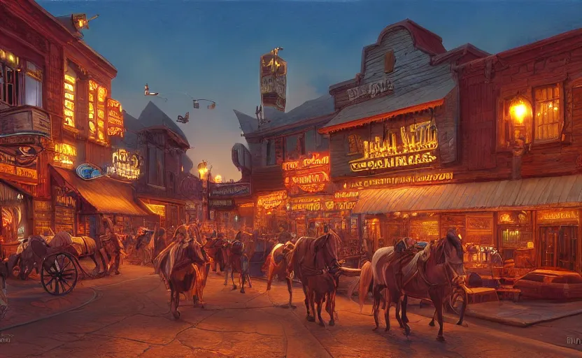 a old western town, saloons and banks, beautiful, Stable Diffusion