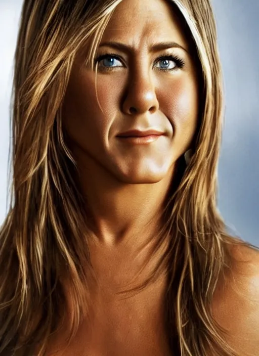 Prompt: jennifer aniston pregnant, ultra realistic fantasy portrait photography, very detailed face