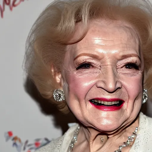Prompt: betty white with facial tattoos