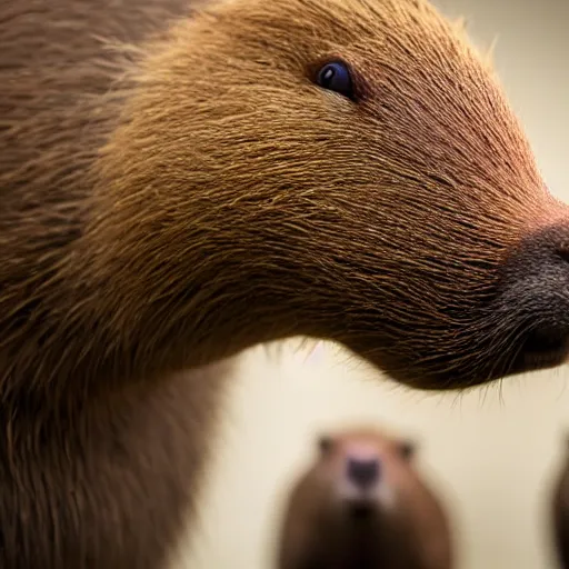 Image similar to capybara eating gpus, professional photograph, studio lighting, rule of thirds