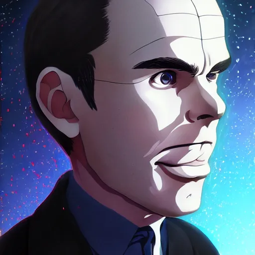 Image similar to portrait of alan turing, anime fantasy illustration by tomoyuki yamasaki, kyoto studio, madhouse, ufotable, trending on artstation