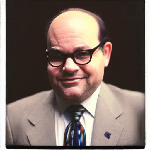 Prompt: Portrait of George Costanza in a suit, ethereal, polaroid, by Iwai Shunji