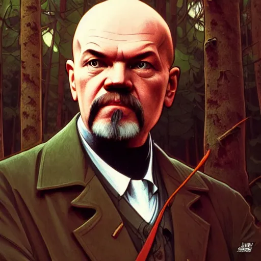 Prompt: photo of vladimir lenin is a mushroom in the forest, highly detailed, digital painting, artstation, smooth, sharp focus, illustration, art by artgerm and greg rutkowski and alphonse mucha