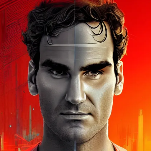 Prompt: a beautiful portrait digital artwork of a cyborg roger federer by artgerm, tooth wu, dan mumford, beeple, wlop, rossdraws, james jean, marc simonetti. intricate, epic lighting, cinematic composition, hyper realistic, 8 k resolution, unreal engine 5