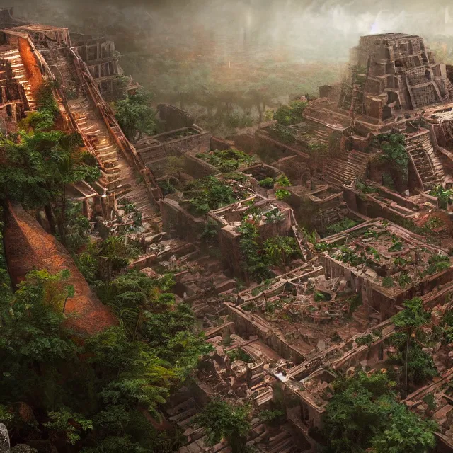 Image similar to transcription of the mayans, hyper detailed, digital art, trending in artstation, cinematic lighting, studio quality, smooth render, unreal engine 5 rendered, octane rendered, 8 k