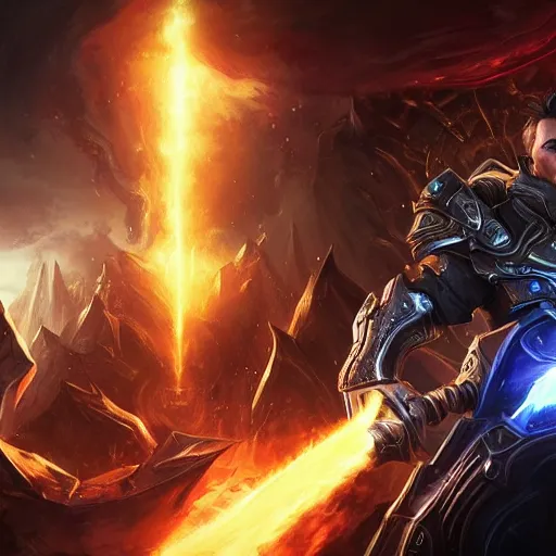 Image similar to portrait of elon musk as a spellcaster, league of legends amazing splashscreen artwork, gears of war, splash art, natural light, elegant, photorealistic facial features, intricate, fantasy, detailed face, atmospheric lighting, anamorphic lens flare, cinematic lighting, league of legends splash art, hd wallpaper, ultra high details by greg rutkowski