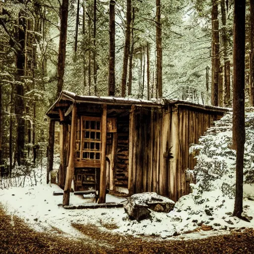 Image similar to in deep forest in france antic cabin farytale story