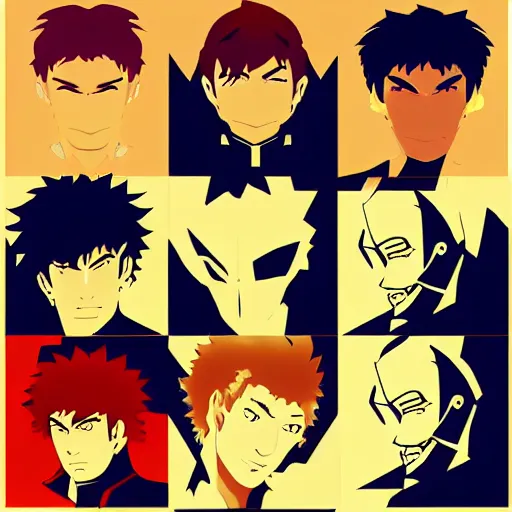 Image similar to face icon vector minimalist cowboy bebop by artstation loftis cory fanart