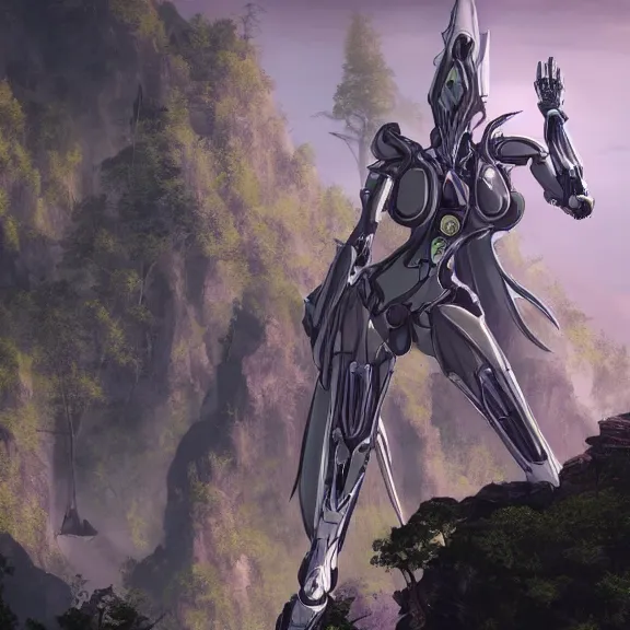 Prompt: extremely detailed cinematic low ground shot of a giant 1000 meter tall beautiful stunning female warframe goddess, that's an anthropomorphic hot robot mecha female dragon, silver sharp streamlined armor, detailed head, sharp claws, glowing Purple LED eyes, sitting cutely on a mountain in the background, a tiny forest with a village in the foregri, dragon art, warframe fanart, Destiny fanart, micro art, macro art, giantess art, fantasy, goddess art, furry art, furaffinity, high quality 3D realism, DeviantArt, Eka's Portal, HD, depth of field