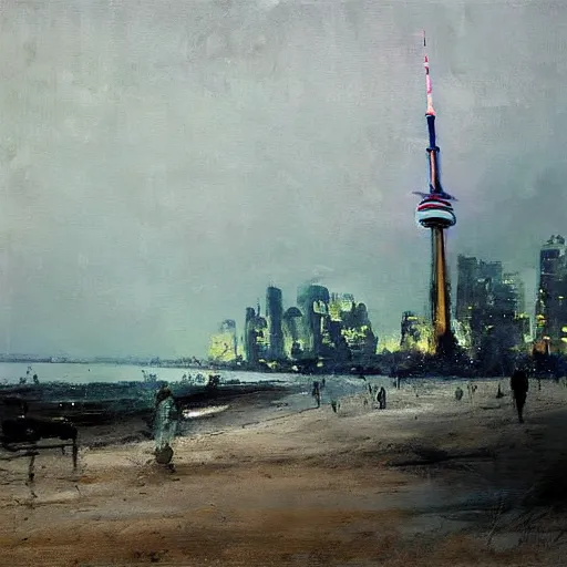 Image similar to toronto islands painting by jeremy mann