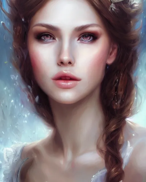 Prompt: a beautiful female, 8 k, hyperrealistic, hyperdetailed, fantasy portrait by laura sava