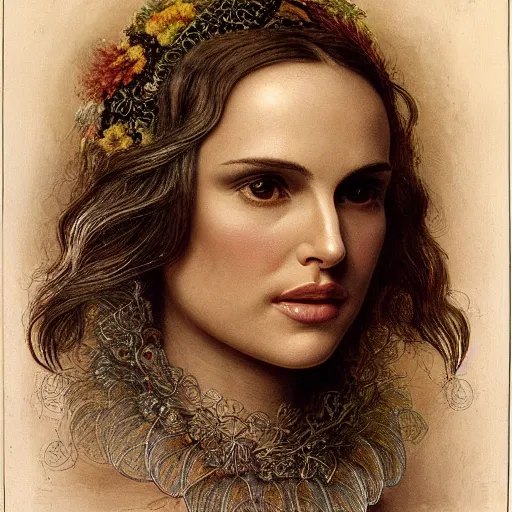 Image similar to portrait of natalie portman by ernst haeckel