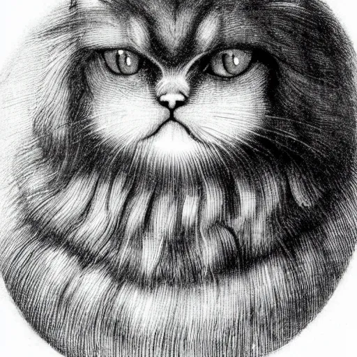 Image similar to a persian cat portrait by Leonardo da Vinci