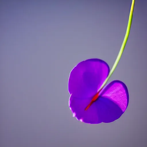 Image similar to closeup photo of lone purple petal flying above a city, aerial view, shallow depth of field, cinematic, 8 0 mm, f 1. 8