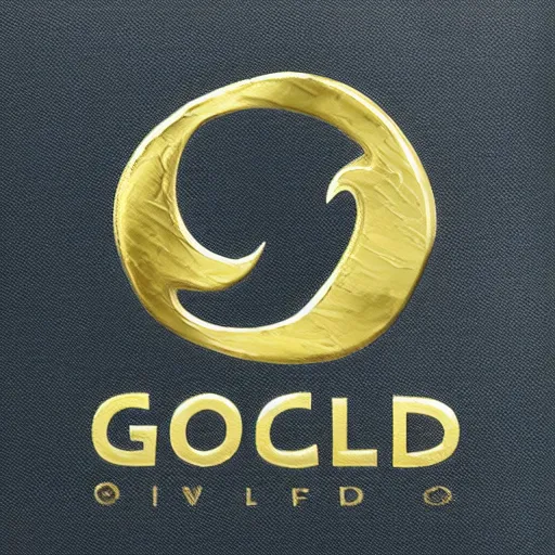 Prompt: logo giving gold oil painting