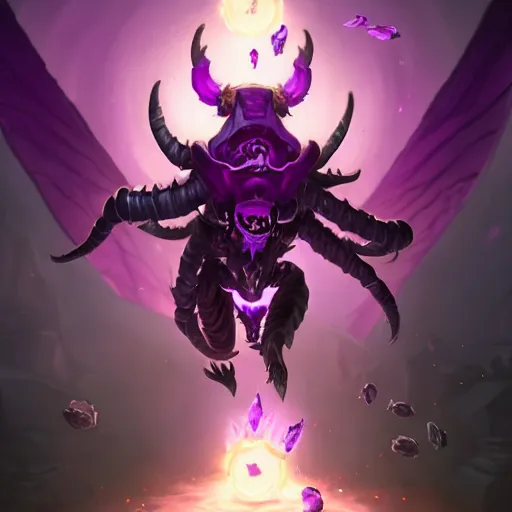 Prompt: arcane style void bee creature, violet spike smoke, bright art masterpiece artstation. 8k, sharp high quality artwork in style of Jose Daniel Cabrera Pena and Greg Rutkowski, concept art by Tooth Wu, blizzard warcraft artwork, hearthstone card game artwork, violet flower, violet flower, violet flower, portal