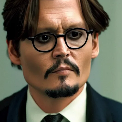 Image similar to johnny depp as dwight schrute in the office