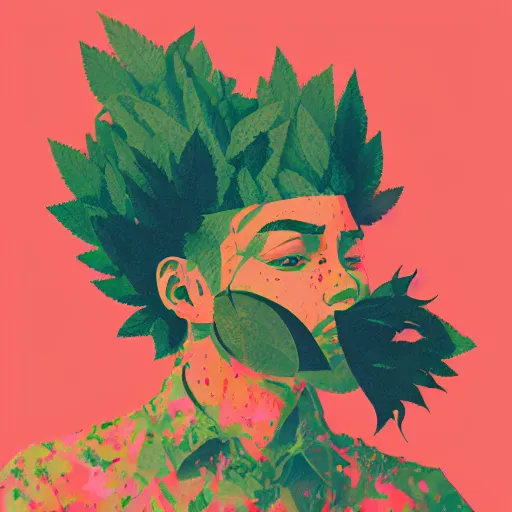 Image similar to profile picture by sachin teng x disney, ganja, marijuana, organic painting, hard edges, masterpiece, smoke, asymmetrical, matte paint, energetic